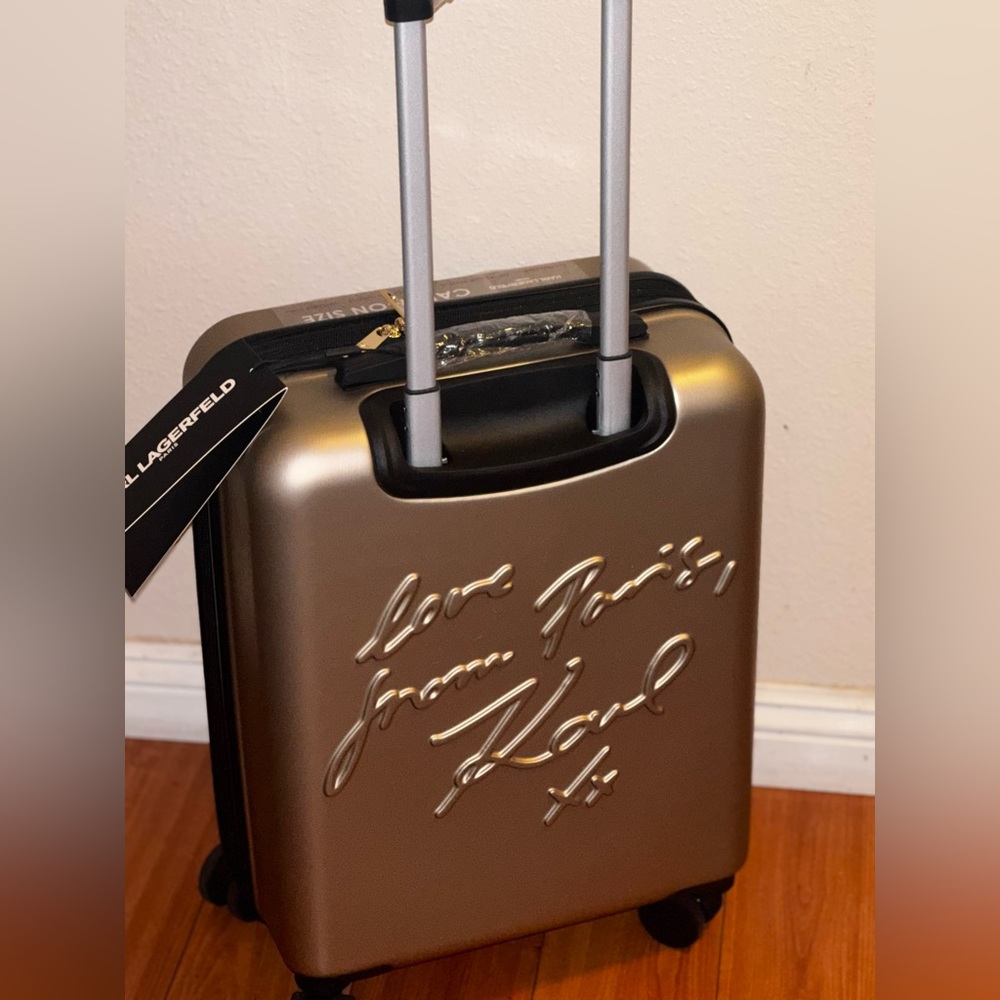 Karl Lagerfeld carry-on size luggage gold - Picture 4 of 5